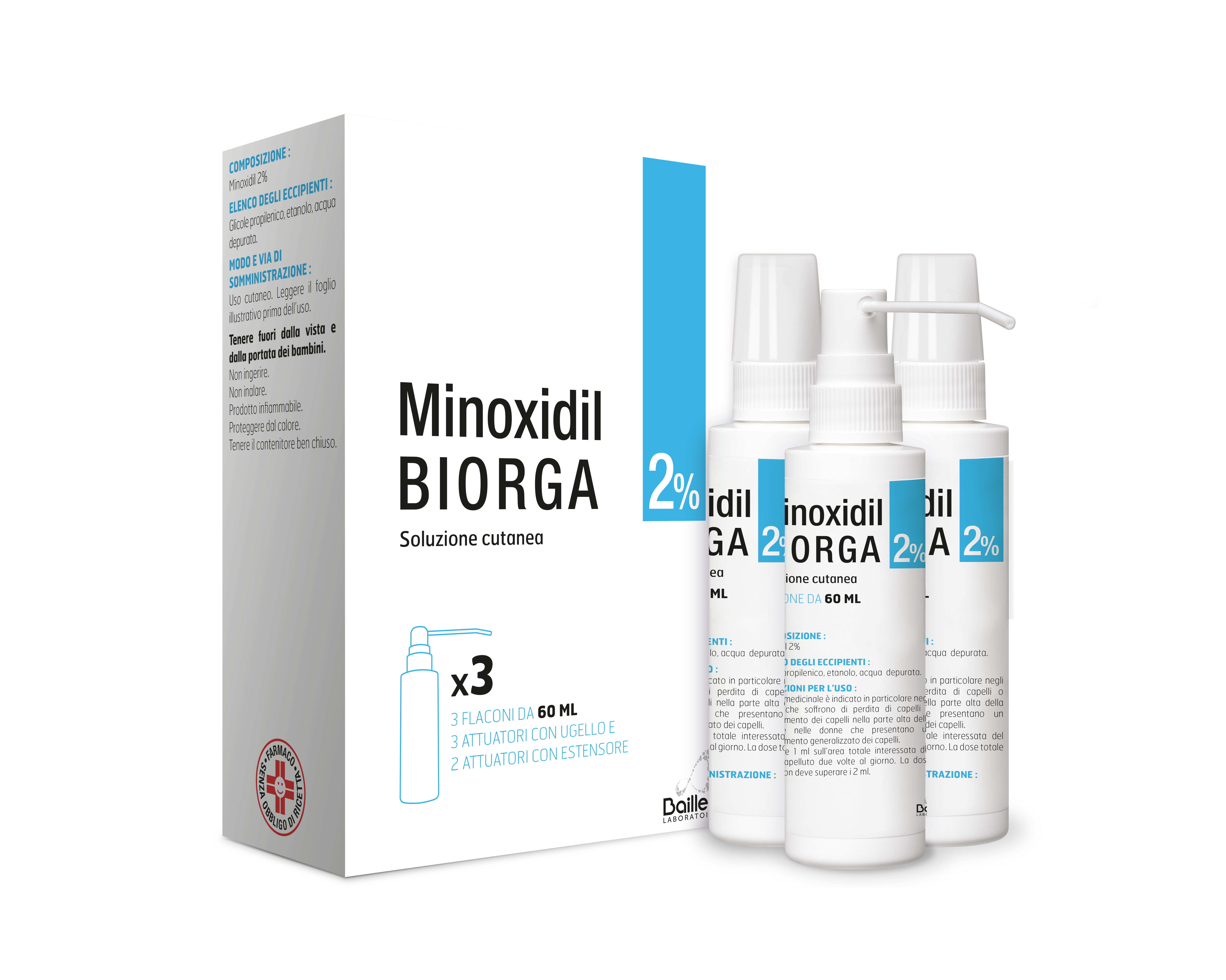 MINOXIDIL BIORGA*SOL CUT 3FL2% - Farmacia Dott. Pasquale Russo