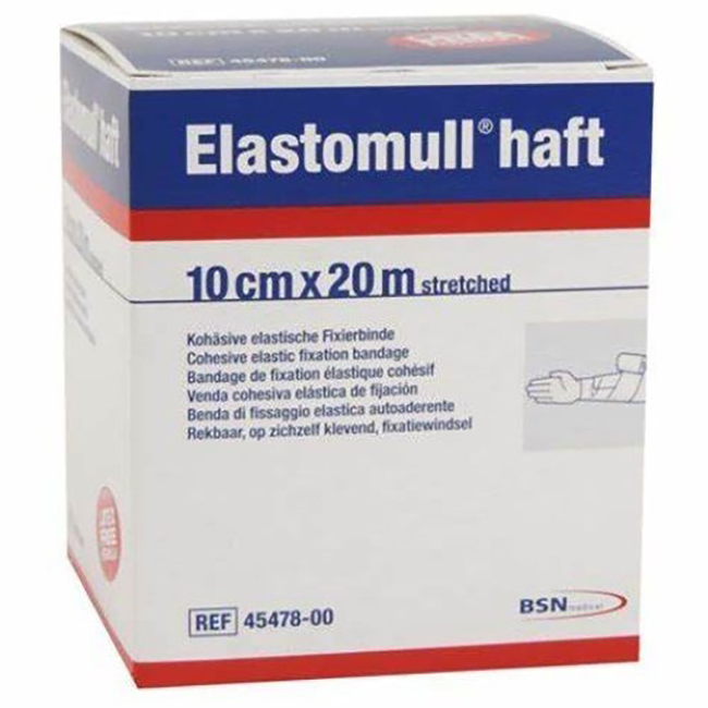 BENDA ELASTICA AUTOADESIVA PER FISSAGGIO MEDICAZIONI ELASTOMULL HAFT LF ALTEZZA 10 CM LUNGHEZZA 20 M - Farmacia Dott. Pasquale Russo
