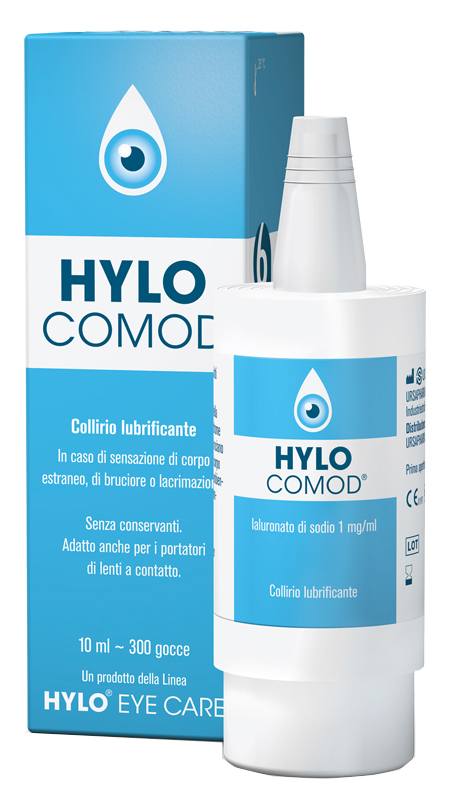HYLO-COMOD GOCCE OCULARI IALURONATO DI SODIO 0,1%  FLACONCINO 10 ML - Farmacia Dott. Pasquale Russo