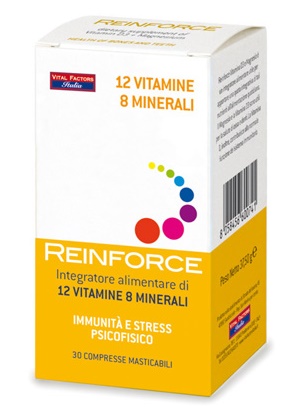 REINFORCE 12 VITAMINE + 8 MINERALI 30 COMPRESSE MASTICABILI - Farmacia Dott. Pasquale Russo
