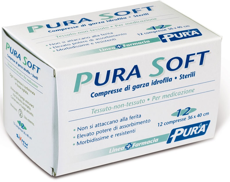 GARZA IN TESSUTO NON TESSUTO PURA SOFT 36X40CM 12 PEZZI - Farmacia Dott. Pasquale Russo