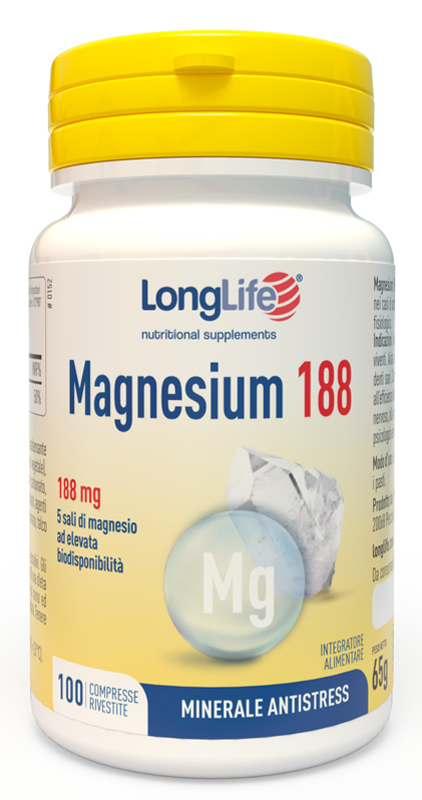 LONGLIFE MAGNESIUM 188 100 COMPRESSE RIVESTITE DA 6,5 G - Farmacia Dott. Pasquale Russo