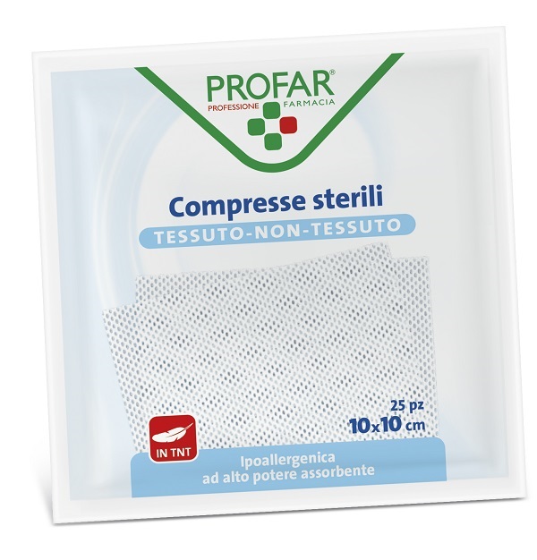 GARZA COMPRESSA TESSUTO NON TESSUTO 10X10 CM 25 PEZZI PROFAR - Farmacia Dott. Pasquale Russo