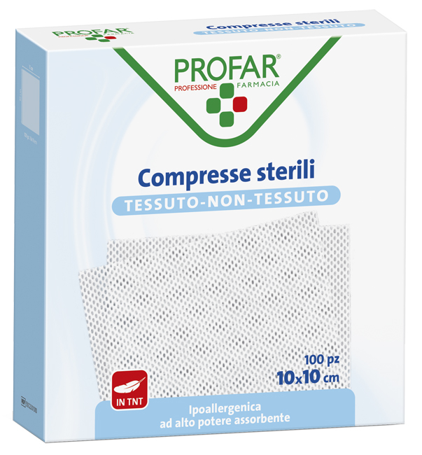 GARZA COMPRESSA TESSUTO NON TESSUTO 10X10 CM 100 PEZZI PROFAR - Farmacia Dott. Pasquale Russo