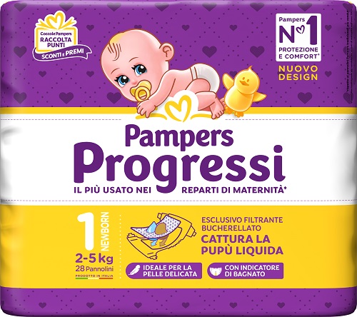 PAMPERS PROGRESSI NEWBORN PANNOLINO 1 2-5KG 28 PEZZI - Farmacia Dott. Pasquale Russo