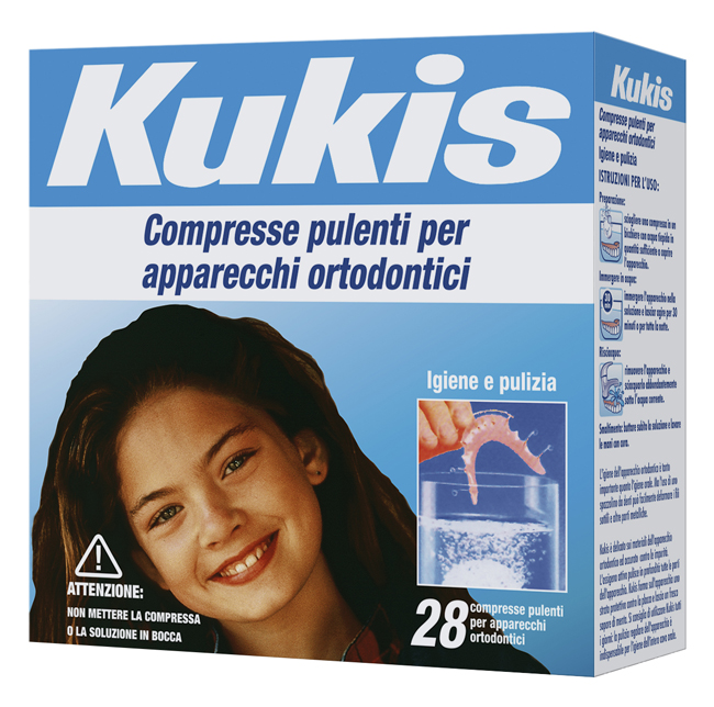 KUKIS CLEANSER 28 COMPRESSE PER PULIZIA APPARECCHI ORTODONTICI - Farmacia Dott. Pasquale Russo
