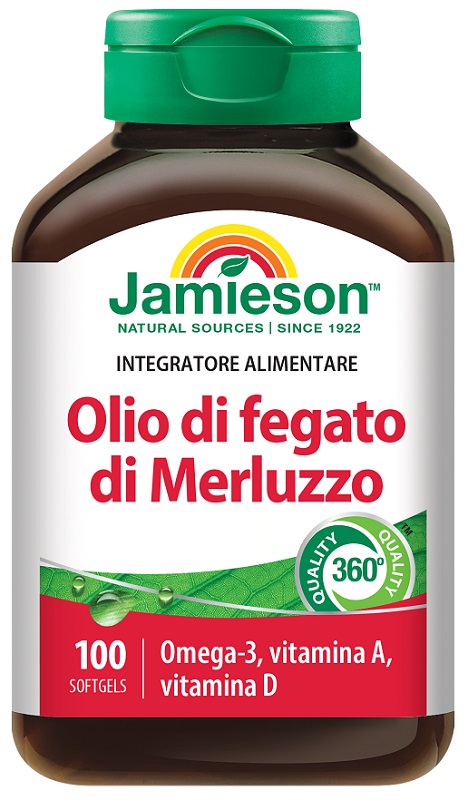 JAMIESON OLIO DI FEGATO DI MERLUZZO 100 PERLE - Farmacia Dott. Pasquale Russo