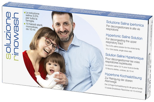 RINOWASH SOLUZIONE SALINA IPERTONICA PER PULIZIA NASO 10 FIALE RICHIUDIBILI X 10 ML - Farmacia Dott. Pasquale Russo