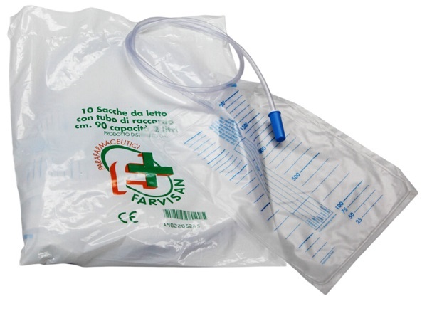 SACCA PER URINA LETTO MONOUSO NON STERILE 2000 ML TUBO 90 CMVALVOLA ANTIREFLUSSO SENZA RUBINETTO DI SCARICO - Farmacia Dott. Pasquale Russo