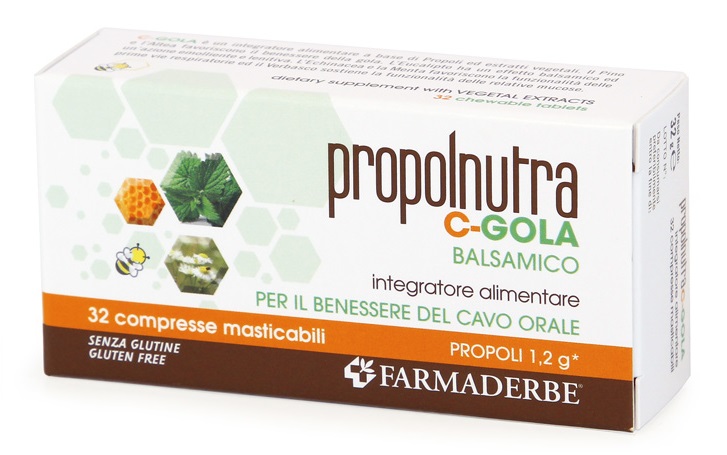 PROPOLNUTRA C GOLA BALSAMICO 32 COMPRESSE MASTICABILI - Farmacia Dott. Pasquale Russo