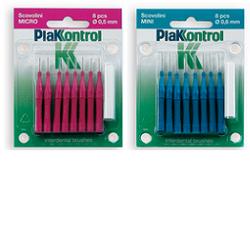 PLAKKONTROL SCOVOLINO MINI 0,6 MM 8 PEZZI + MANICO - Farmacia Dott. Pasquale Russo