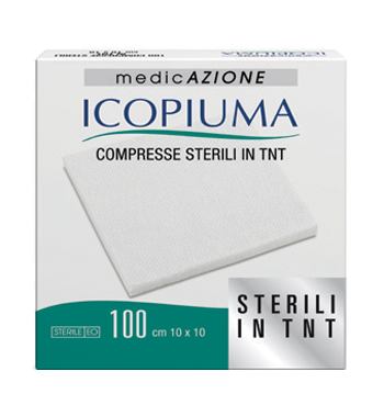 ICOPIUMA GARZA COMPRESSA IN TESSUTO NON TESSUTO ADESIVA 10X10 CM 100 PEZZI - Farmacia Dott. Pasquale Russo