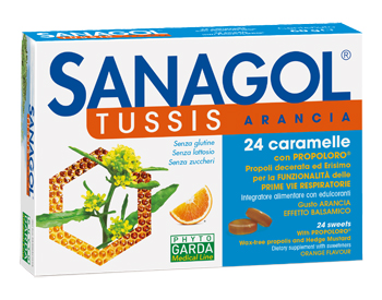 SANAGOL TUSSIS ARANCIA 24 CARAMELLE - Farmacia Dott. Pasquale Russo