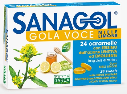 SANAGOL GOLA VOCE MIELE LIMONE 24 CARAMELLE - Farmacia Dott. Pasquale Russo