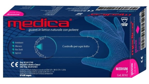 MEDICA GUANTO LATTICE N/STERILE CON POLVERE DM MISURA M 100 PEZZI - Farmacia Dott. Pasquale Russo
