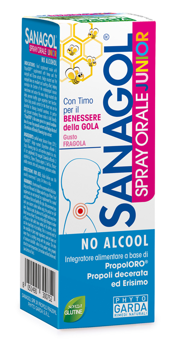 SANAGOL SPRAY JUNIOR PROPOLI FRAGOLA 20 ML - Farmacia Dott. Pasquale Russo
