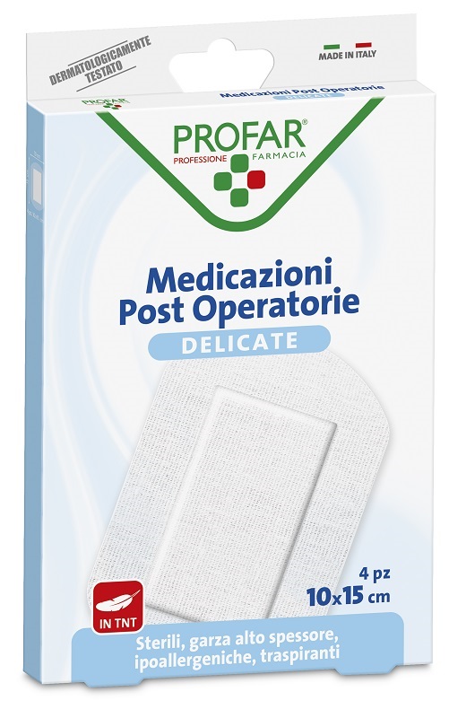 MEDICAZIONE POST OPERATORIA STERILE GARZA ANTIADERENTE 10X15 CM 4 PEZZI PROFAR - Farmacia Dott. Pasquale Russo