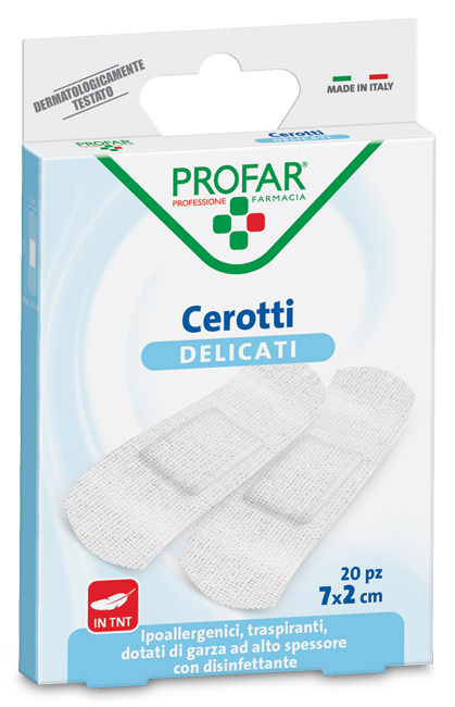 CEROTTO TESSUTO NON TESSUTO DELICATO MEDI 7X2 CM 20 PEZZI PROFAR - Farmacia Dott. Pasquale Russo