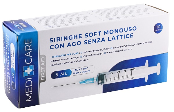 SIRINGA SOFT CAPACITA' 5ML AGO GAUGE 23 CONFEZIONE 10 PEZZI GAMMADIS - Farmacia Dott. Pasquale Russo