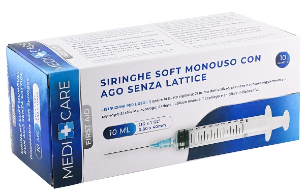 SIRINGA SOFT CAPACITA' 10ML AGO GAUGE 21 CONFEZIONE 10 PEZZI GAMMADIS - Farmacia Dott. Pasquale Russo