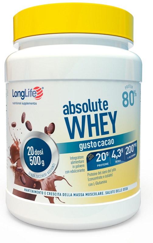 LONGLIFE ABSOLUTE WHEY CACAO 500 G - Farmacia Dott. Pasquale Russo