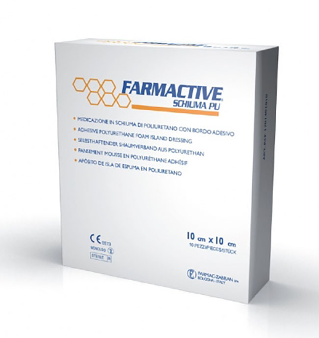 CEROTTO FARMACTIVE SCHIUMA IN POLIURETANO 10X10 CM 10 PEZZI - Farmacia Dott. Pasquale Russo