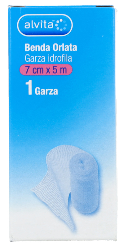 BENDA ORLATA GARZA IDROFILA ALVITA 7X500CM - Farmacia Dott. Pasquale Russo