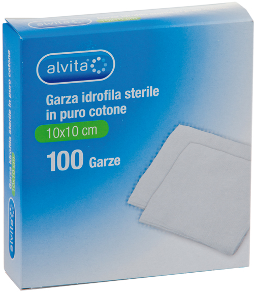 GARZA IDROFILA IN PURO COTONE ALVITA 10X10CM 100 PEZZI - Farmacia Dott. Pasquale Russo