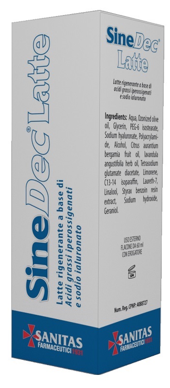 EMULSIONE PROFUMATA CONTENENTE OLIO OSSIGENATO PER PREVENZIONE E MEDICAZIONE DELLE ULCERE DA DECUBITO DI GRADO I SU PELLE INTEGRA SINEDEC LATTE 60ML - Farmacia Dott. Pasquale Russo