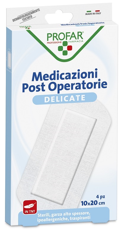 MEDICAZIONE POST OPERATORIA STERILE GARZA ANTIADERENTE 10X20 CM 4 PEZZI PROFAR - Farmacia Dott. Pasquale Russo