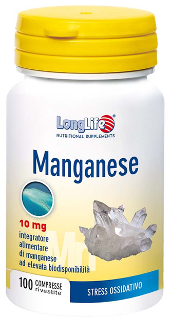 LONGLIFE MANGANESE 10 MG 100 COMPRESSE - Farmacia Dott. Pasquale Russo