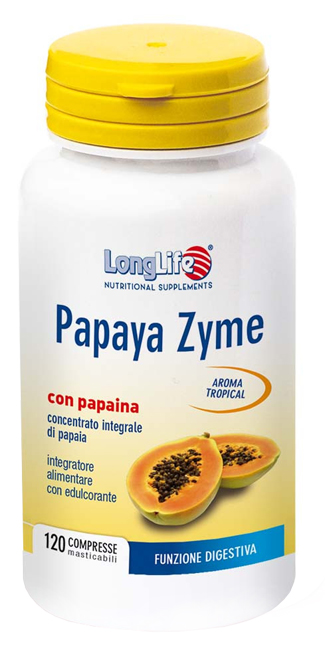 LONGLIFE PAPAYA ZYME 120 COMPRESSE MASTICABILI - Farmacia Dott. Pasquale Russo