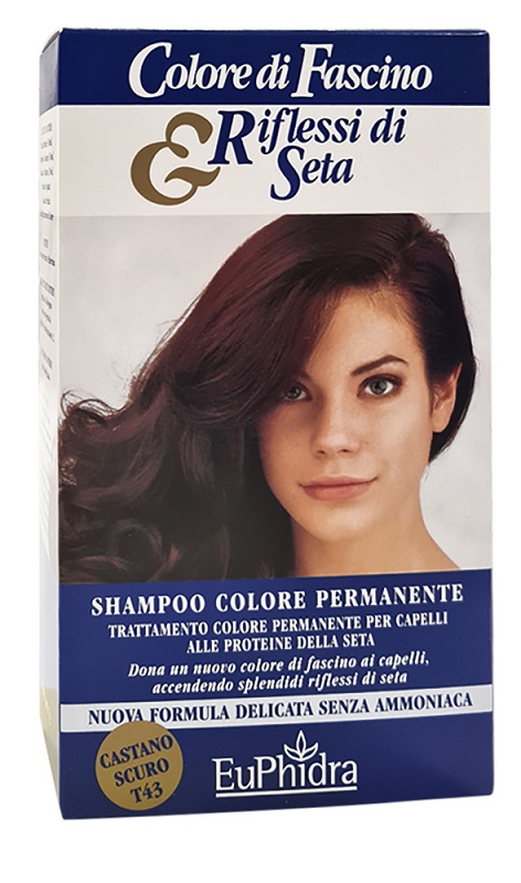 EUPHIDRA COLORE DI FASCINO & RIFLESSI DI SETA SHAMPOO COLOR PERMANENTE 43 CASTANO SCURO 120 ML - Farmacia Dott. Pasquale Russo