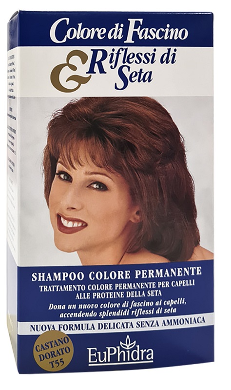 EUPHIDRA COLORE DI FASCINO & RIFLESSI DI SETA SHAMPOO COLORE PERMANENTE 55 CASTANO DORATO 120 ML - Farmacia Dott. Pasquale Russo