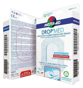 MEDICAZIONE COMPRESSA AUTOADESIVA DERMOATTIVA IPOALLERGENICA AERATA MASTER-AID DROP MED 10,5X20 5 PEZZI - Farmacia Dott. Pasquale Russo