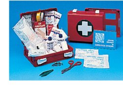 CASSETTA PRONTO SOCCORSO FAMILY PER CAMPEGGIO, BRICOLAGE, CASA E UFFICIO. CONTENITORE IN ABS ANTIURTO CON SUPPORTO PER IL FISSAGGIO ALLA PARETE - Farmacia Dott. Pasquale Russo