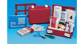 CASSETTA PRONTO SOCCORSO MINIKIT PER CASA, UFFICIO E TEMPO LIBERO. CONTENITORE IN ABS ANTIURTO E CON SUPPORTO PER IL FISSAGGIO ALLA PARETE - Farmacia Dott. Pasquale Russo