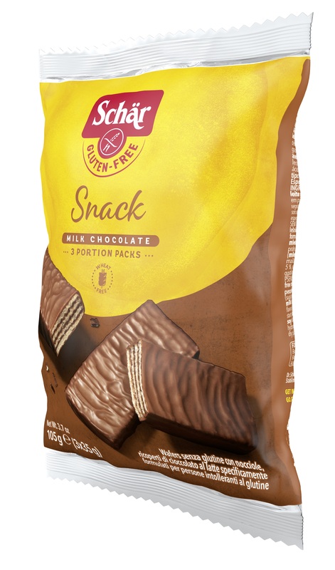 SCHAR SNACK CON CIOCCOLATO AL LATTE E NOCCIOLE 3 WAFER X 35 G - Farmacia Dott. Pasquale Russo