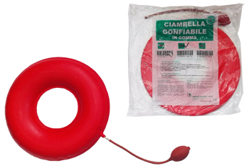 CIAMBELLA GONFIABILE PER INVALIDI IN GOMMA ROSSA TEAM DELUXE CON POMPA 43CM DIAMETRO - Farmacia Dott. Pasquale Russo