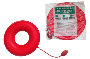 CIAMBELLA GONFIABILE PER INVALIDI IN GOMMA ROSSA TEAM DELUXE CON POMPA 45CM DIAMETRO - Farmacia Dott. Pasquale Russo