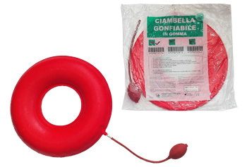 CIAMBELLA GONFIABILE PER INVALIDI IN GOMMA ROSSA TEAM DELUXE CON POMPA 40CM DIAMETRO - Farmacia Dott. Pasquale Russo