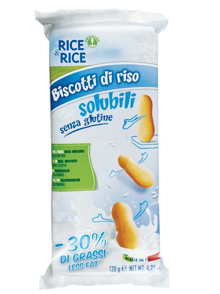 RICE&RICE BISCOTTI DI RISO SOLUBILI 30% GRASSI IN MENO 120 G - Farmacia Dott. Pasquale Russo