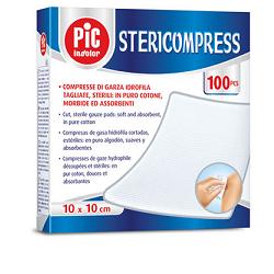 GARZA COMPRESSA IDROFILA PIC STERICOMPRESS 10X10 CM 4 BUSTE  25 PEZZI - Farmacia Dott. Pasquale Russo