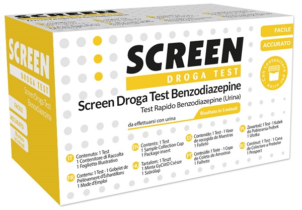 SCREEN DROGA TEST BENZODIAZEPINE TEST ANTIDROGA CON CONTENITORE URINA - Farmacia Dott. Pasquale Russo