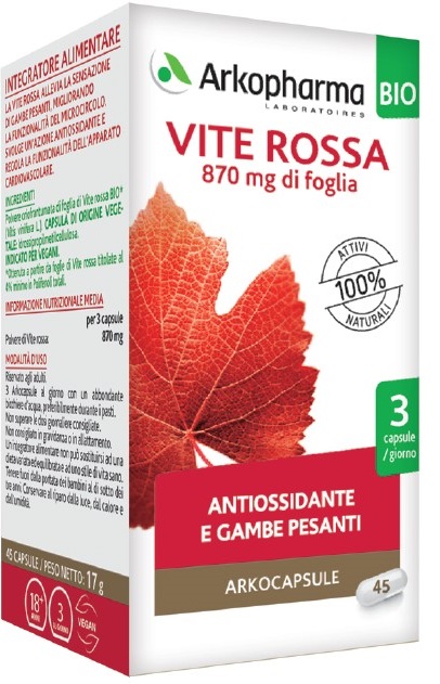 ARKO CAPSULE VITE ROSSA BIO 45 CAPSULE - Farmacia Dott. Pasquale Russo