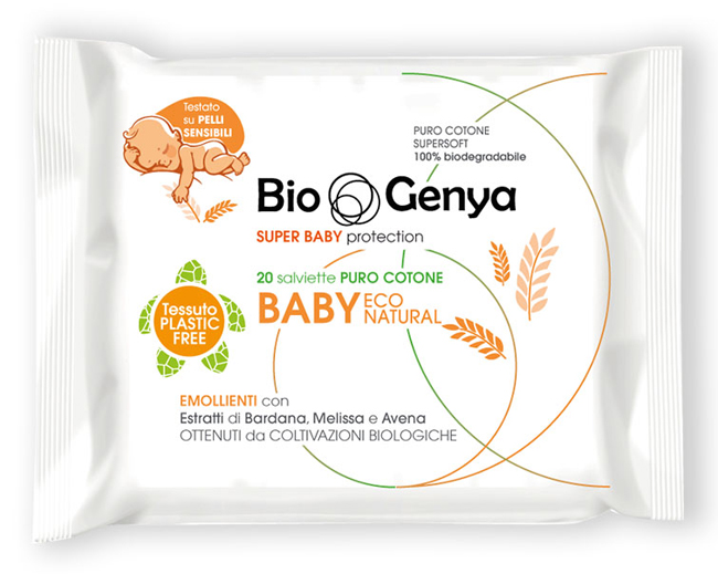 BIOGENYA ECO NATURAL SALVIETTINA BABY COTONE 20 PEZZI - Farmacia Dott. Pasquale Russo
