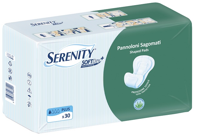 PANNOLONE PER INCONTINENZA SAGOMATO SERENITY SOFTDRY+ ALOE PLUS 30 PEZZI - Farmacia Dott. Pasquale Russo