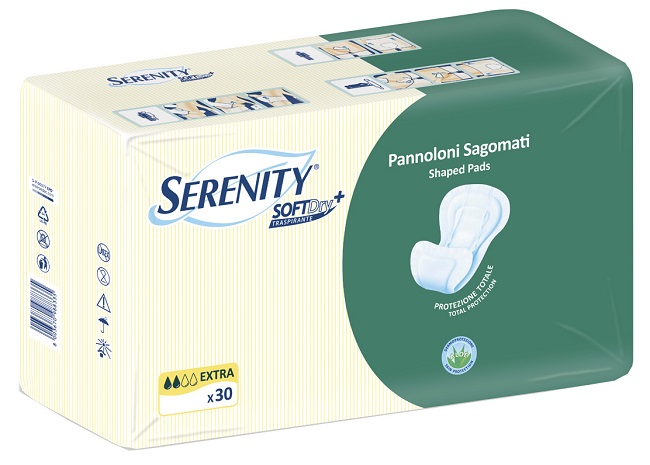 PANNOLONE PER INCONTINENZA SAGOMATO SERENITY SOFTDRY+ ALOE EXTRA 30 PEZZI - Farmacia Dott. Pasquale Russo
