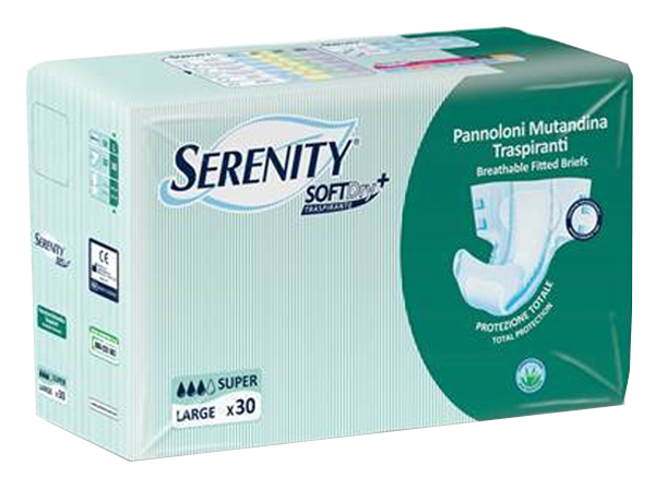 PANNOLONE PER INCONTINENZA A MUTANDINA SERENITY SOFTDRY+ ALOE SUPER LARGE 30 PEZZI - Farmacia Dott. Pasquale Russo