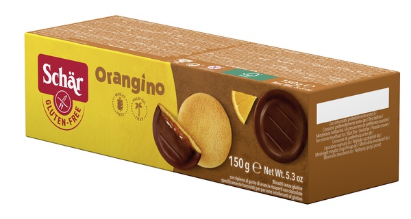 SCHAR ORANGINO BISCOTTI CON RIPIENO AL GUSTO DI ARANCIA RICOPERTI CON CIOCCOLATO 150 G - Farmacia Dott. Pasquale Russo